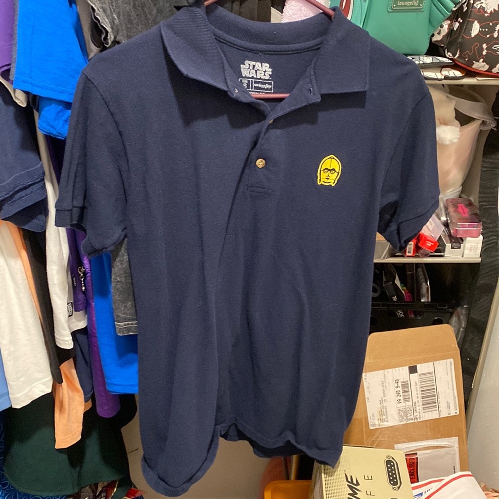 Star Wars C-3PO Polo Shirt Womens/unisex Navy Work shirt